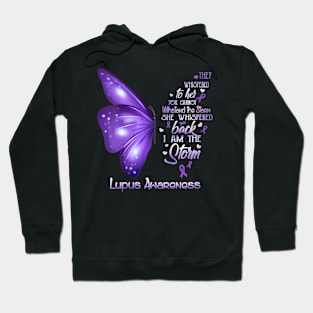 Womens the storm Lupus Awareness Butterfly Hoodie